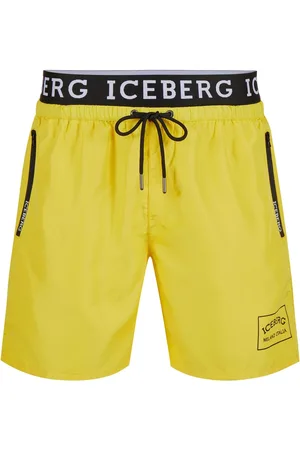 Iceberg Homme, Maillots de bain, Jaune, Taille: M Maillot de bain jaune soleil avec ceinture logo et cordon de serrage contrastant