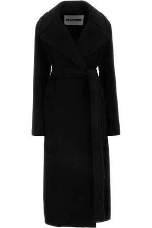 Jil Sander Femme, Manteaux, Noir, Taille: 38 FR Manteau en mélange de lama noir