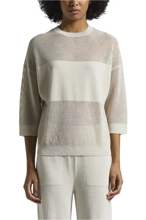 PESERICO SIGN Femme, Pulls, , Taille: 36 FR Pull en tricot de crêpe pur coton