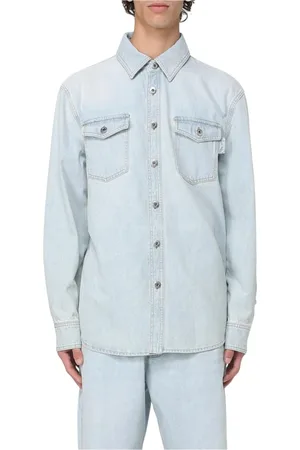 Bottega Veneta Homme, Chemises, Bleu, Taille: L Chemise en Denim Bleu Manches Longues Casual