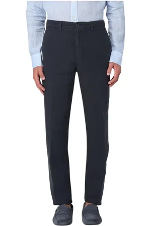 120% Lino Homme, Pantalons, Bleu, Taille: 2XL Pantalon en lin beige à coupe décontractée
