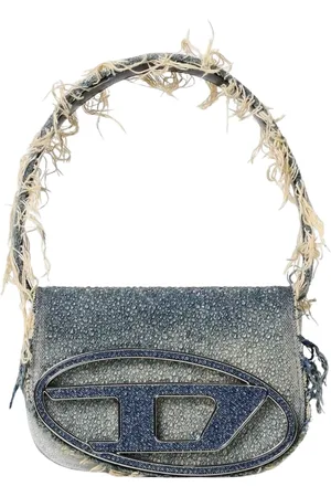 Diesel Femme, Sacs, Bleu, Taille: ONE Size Sac à Bandoulière en Denim Effiloché