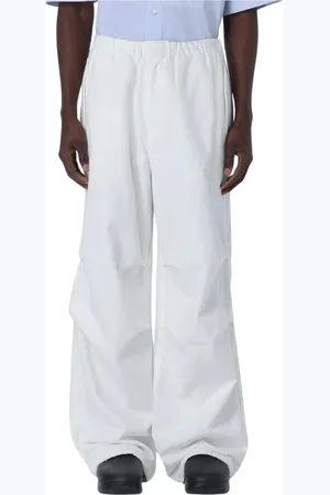 Jil Sander Homme, Pantalons, Blanc, Taille: M Pantalon Large en Coton Blanc