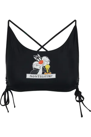 Iceberg Femme, Maillots de bain, Noir, Taille: 40 FR Haut de Maillot de Bain Bandeau Noir avec Impression Garfield au Centre