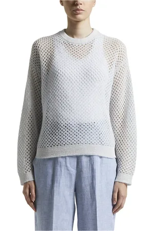 PESERICO SIGN Femme, Pulls, Bleu, Taille: 32 FR Pull en laine d