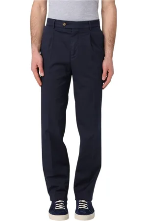 Brunello Cucinelli Homme, Pantalons, Bleu, Taille: M Pantalon Blanc Plissé de Robe