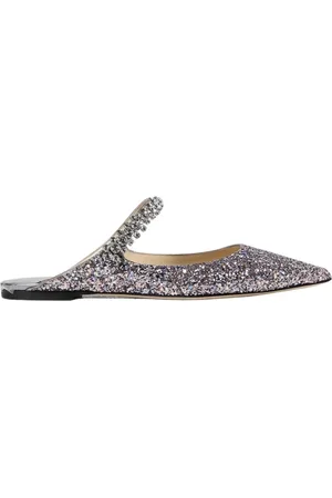 Jimmy Choo Femme, Chaussures, Violet, Taille: 36 EU Chaussures Plates Rose Crystal Mule