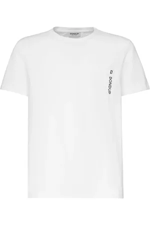Dondup Homme, Tops, Blanc, Taille: L T-shirt en Jersey de Coton Blanc Col Rond