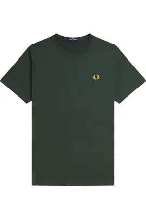 Fred Perry Homme, Tops, Vert, Taille: M T-shirt col rond vert