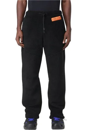 Heron Preston Homme, Pantalons, Noir, Taille: S Pantalon en Polaire Noir Confortable Coupe Décontractée