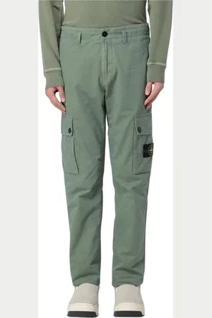 Stone Island Homme, Pantalons, Bleu, Taille: W34 Pantalon Cargo Bleu avec Détails de Poche