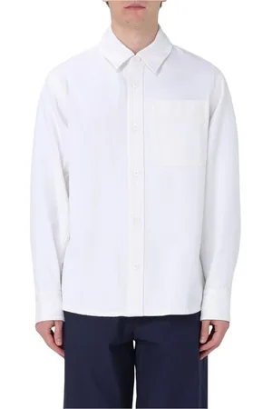 A.P.C. Homme, Chemises, Blanc, Taille: L Chemise à Manches Longues Beige pour Homme