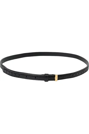 Bottega Veneta Femme, Accessoires, Noir, Taille: 75 CM Ceinture Intrecciato en Cuir Noir