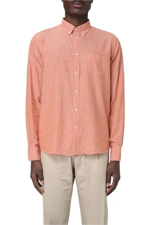Manuel Ritz Homme, Chemises, Rose, Taille: XL Chemise en lin élégante couleur saumon