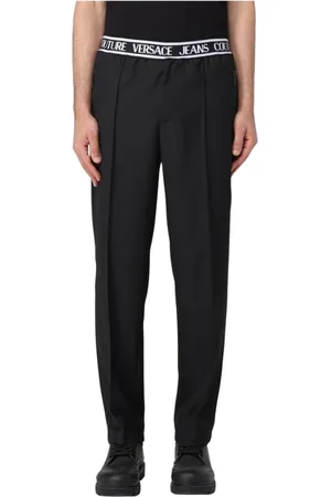 VERSACE Homme, Pantalons, Noir, Taille: S Pantalon Noir Moderne à Taille Élastique