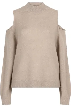 Dante 6 Femme, Pulls, , Taille: 36 FR Pull Alpaga Taupe avec Épaules Découvertes