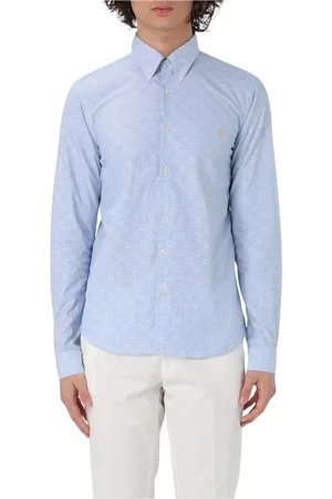 Manuel Ritz Homme, Chemises, Bleu, Taille: M Chemise à rayures à manches longues