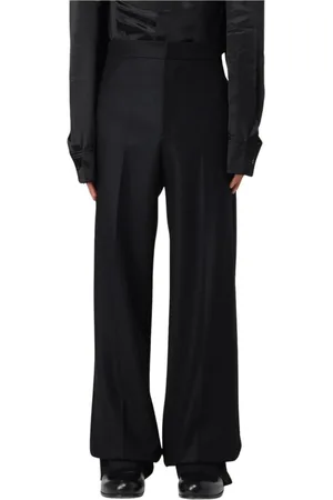 Jil Sander Homme, Pantalons, Noir, Taille: S Pantalon Large en Laine Noire