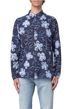 Paul Smith Homme, Chemises, Bleu, Taille: L Chemise Bleue à Imprimé Floral pour Homme