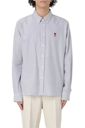 Ami Homme, Chemises, Bleu, Taille: L Chemise Oxford à Rayures Bleues