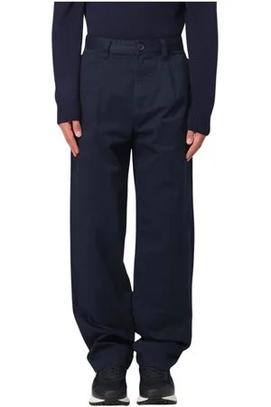 Armani Exchange Homme, Pantalons, Bleu, Taille: W34 Pantalon en Coton Beige Design Élégant