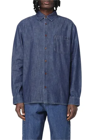 A.P.C. Homme, Chemises, Bleu, Taille: XL Chemise en Denim Bleu Coupe Décontractée