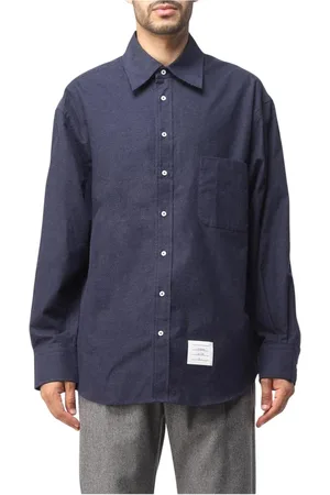 Thom Browne Homme, Chemises, Bleu, Taille: S Chemise Classique Bleue à Manches Longues