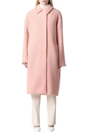 Manuel Ritz Femme, Manteaux, Rose, Taille: 36 FR Manteau Shearling Rose Style Élégant