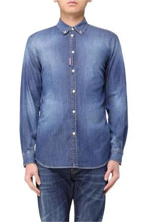 Dsquared2 Homme, Chemises, Bleu, Taille: L Chemise en Denim à Manches Longues Élégante