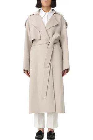 Sportmax Femme, Manteaux, Gris, Taille: 34 FR Manteau en laine noir manches longues