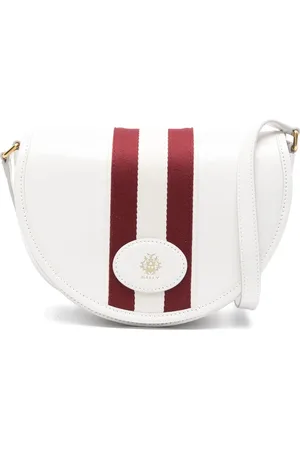 Bally Femme, Sacs, Blanc, Taille: ONE Size Sac à bandoulière blanc avec rabat et détails à rayures