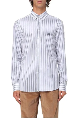 Etro Homme, Chemises, Blanc, Taille: L Chemise en coton à rayures pour hommes