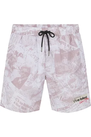 Iceberg Homme, Maillots de bain, Violet, Taille: XL Maillot de bain multicolore avec cordon de serrage et logo