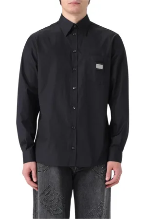Dolce & Gabbana Homme, Chemises, Noir, Taille: S Chemise à manches longues avec patch logo