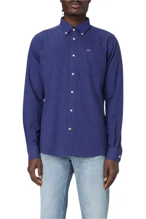 Barbour Homme, Chemises, Bleu, Taille: XL Chemise Blanche Intemporelle à Boutons