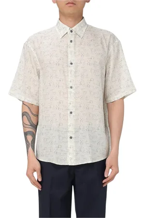 Emporio Armani Homme, Chemises, Multicolore, Taille: M Chemise en Soie avec Imprimé Logo