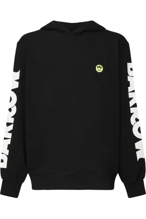 BARROW Homme, Sweatshirts et sweats à capuche, Noir, Taille: M Sweat à Capuche en Coton Noir avec Logo