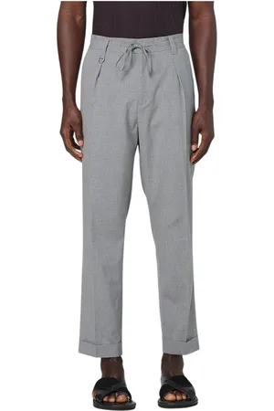 Paolo Pecora Homme, Pantalons, Gris, Taille: XS Pantalon Gris à Taille à Cordon