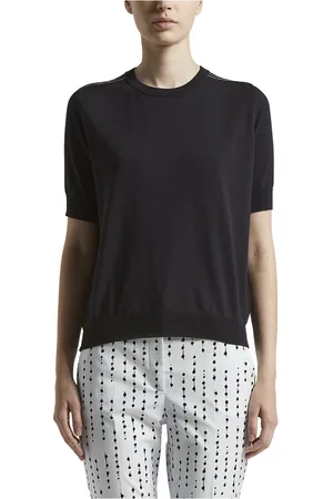 PESERICO SIGN Femme, Pulls, Bleu, Taille: 36 FR Pull en tricot de crêpe pur coton