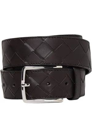 Bottega Veneta Homme, Accessoires, Brun, Taille: 105 CM Ceinture en Cuir Tressé Marron