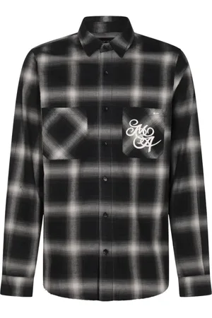 AMIRI Homme, Chemises, Multicolore, Taille: L Chemise Noire en Coton à Manches Longues