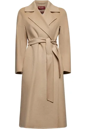 Max Mara Femme, Manteaux, , Taille: 38 FR Manteau à Taille Côtelée Asymétrique