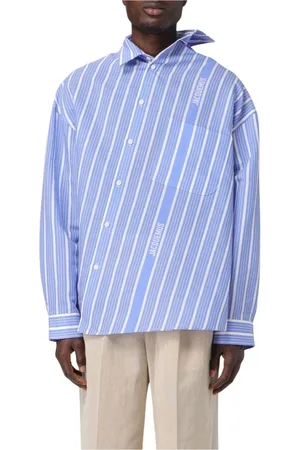 Jacquemus Homme, Chemises, Bleu, Taille: S Chemise en coton rayée bleue