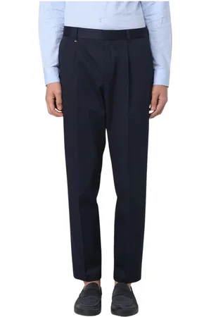 HUGO BOSS Homme, Pantalons, Bleu, Taille: XL Pantalon Bleu Plissé