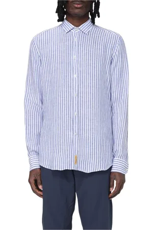 B.D.BAGGIES Homme, Chemises, Bleu, Taille: XL Chemise Décontractée à Rayures Bleues