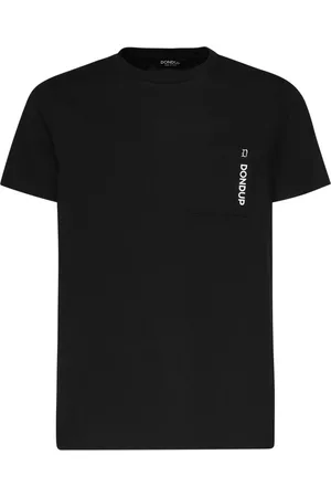 Dondup Homme, Tops, Noir, Taille: S T-shirt en jersey de coton noir à col rond