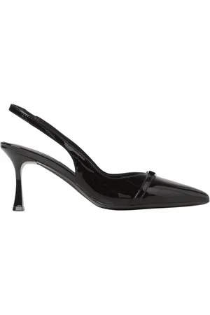 Karl Lagerfeld Femme, Chaussures, Noir, Taille: 40 EU Talons Slingback en Cuir Verni
