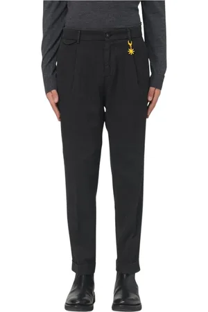 Manuel Ritz Homme, Jeans, Noir, Taille: S Pantalon Noir Plissé Élégant