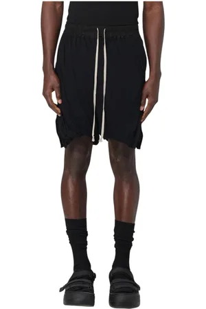 Rick Owens Homme, Shorts, Noir, Taille: L Shorts en Lin Blanc à Cordon de Serrage