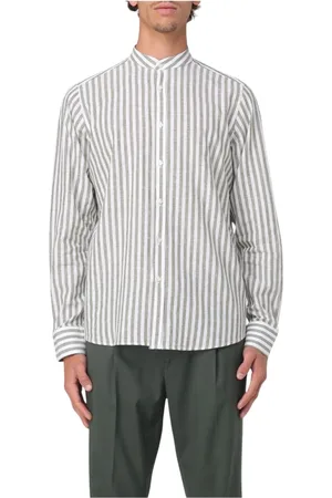 Manuel Ritz Homme, Chemises, Multicolore, Taille: S Chemise à Rayures Col Mandarin